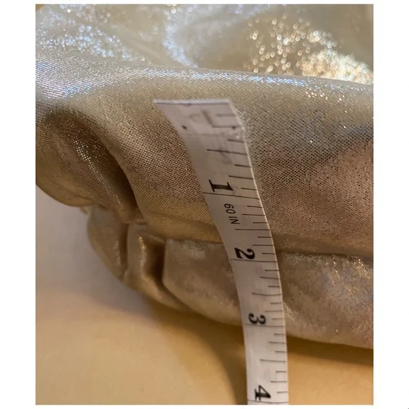 VINTAGE COACH POPPY METALLIC GOLD CHAMPAGNE LEATHER LARGE SHOULDER BAG - Picture 13 of 16